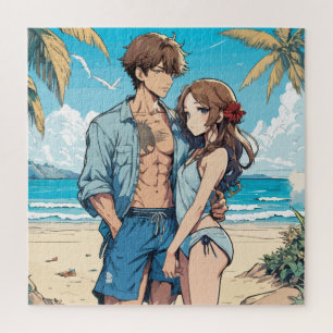 Anime boy and girl jigsaw puzzle