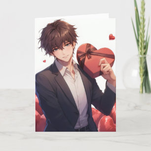 Anime Boy Heart Love Ikemen Holiday Card
