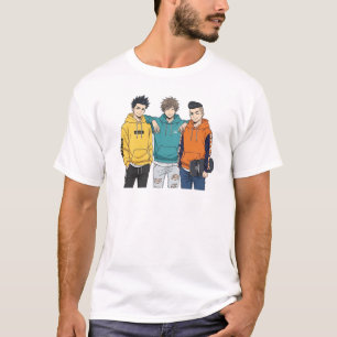 Anime Boys Squad T-Shirt - Cool Streetwear Hoodie 