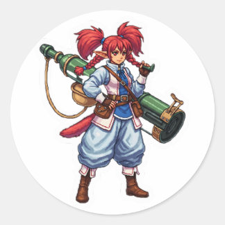 Anime Cannon Wielder Fantasy Adventurer Sticker