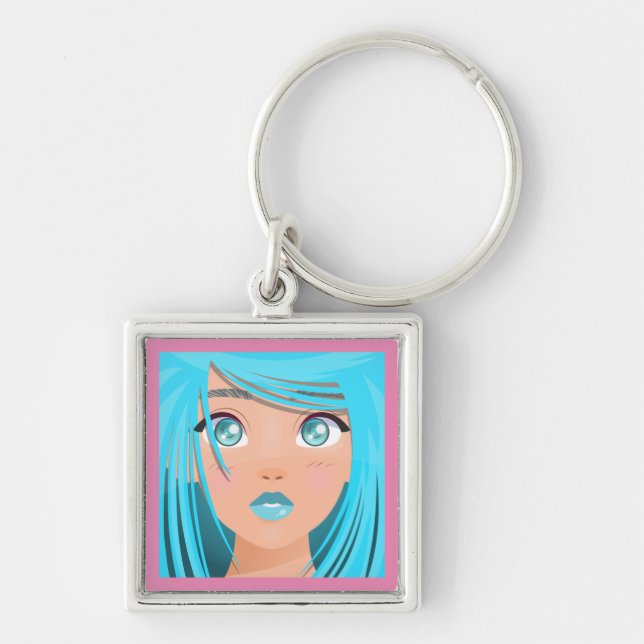 ANIME CARTOON GIRL  KEY RING (Front)