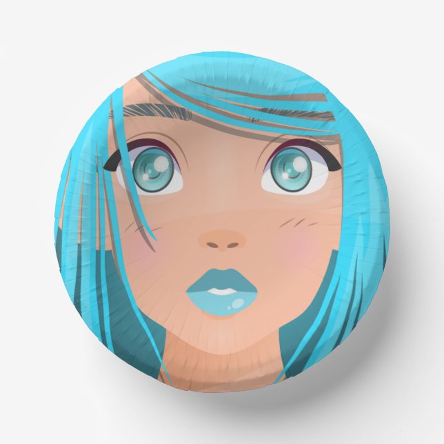 ANIME CARTOON GIRL  PAPER PLATE (Front)