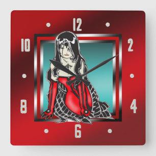 Anime Cartoon Vampire Girl Wall Clock