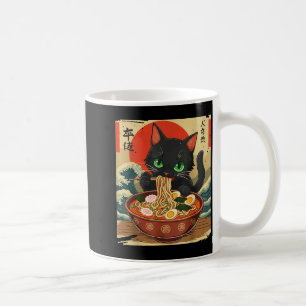 Anime Cat Eating Ramen Japanese Art Graphic Cat Cu Coffee Mug