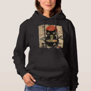 Anime Cat Eating Ramen Japanese Style Anime Lovers Hoodie