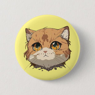 Anime Cat Face 6 Cm Round Badge