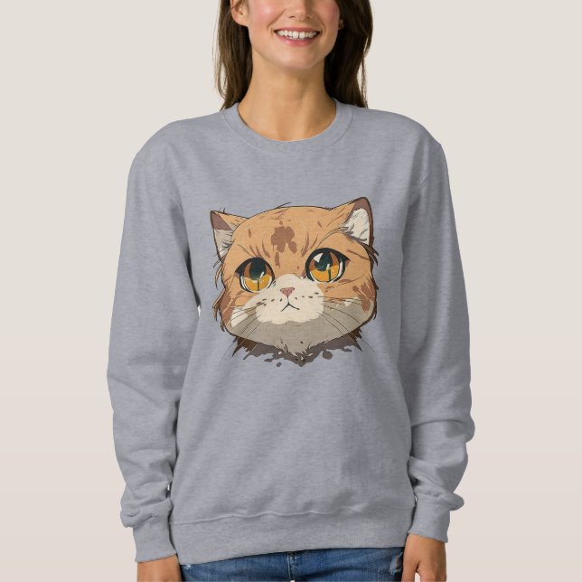 Anime Cat Face Sweatshirt (Front)