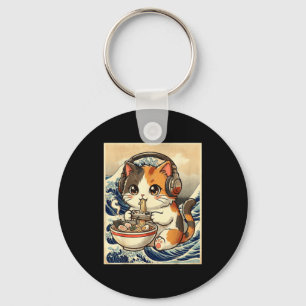 Anime Cat Ramen Gamer Japanese Art Retro Vintage C Key Ring