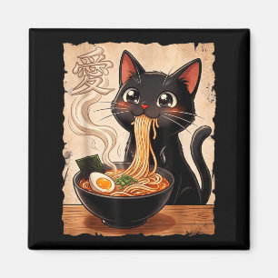 Anime Cat Ramen Japanese Funny Cat Graphic Anime Magnet
