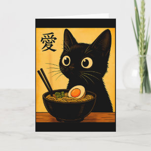 Anime Cat Ramen Japanese Funny Graphic Tees Kawaii Card