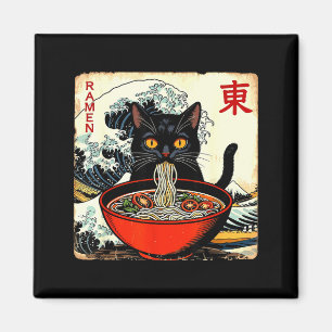 Anime Cat Ramen Japanese Funny Graphic Tees Kawaii Magnet