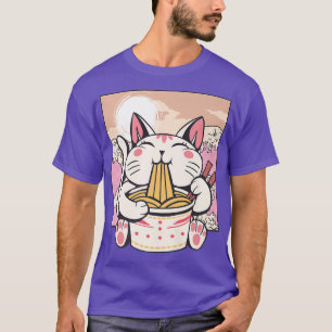 Anime Cat Ramen Japanese Kawaii Cute Korean Manga T-Shirt