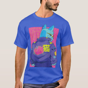 Anime Cat Retro Japanese Aesthetic Kawaii T-Shirt