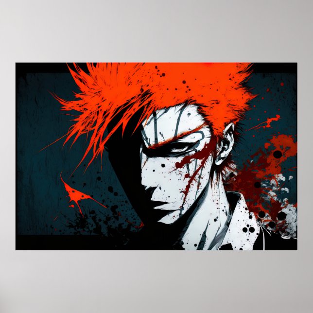 Anime Character Watercolor Wall Art Poster (Front)