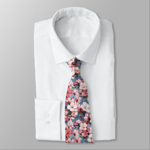 Anime Cherry Blossom Floral Tie