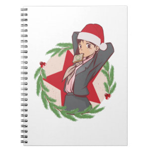 Anime Christmas Sweater- Cute Girl Santa Hat Notebook