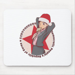 Anime Christmas Sweater- Cute Korean Girl Santa Ha Mouse Pad