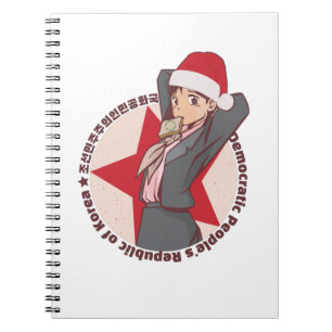 Anime Christmas Sweater- Cute Korean Girl Santa Ha Notebook