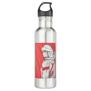 Anime Christmas Sweater- Girl with Santa Hat 710 Ml Water Bottle
