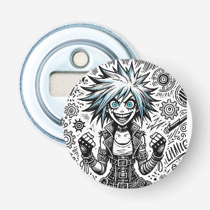 anime comic cheerful art original blu_eyes black_a bottle opener