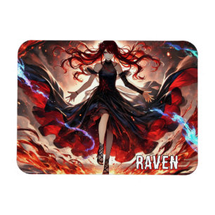Anime Command the Flames, Embrace the Storm Custom Magnet