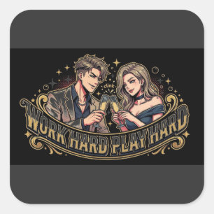Anime Couple Champagne - Vinyl Sticker