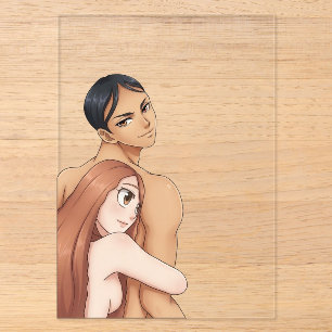 Anime Couple Digital Illustration Art Print Acrylic Invitations