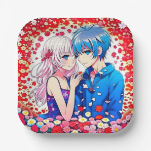 Anime Couple Unique Wedding Paper Plate