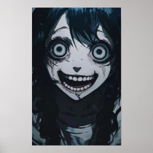 Anime Crazy Girl Psycho Crazy Face Poster