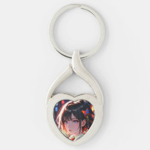 anime cute girl design key ring