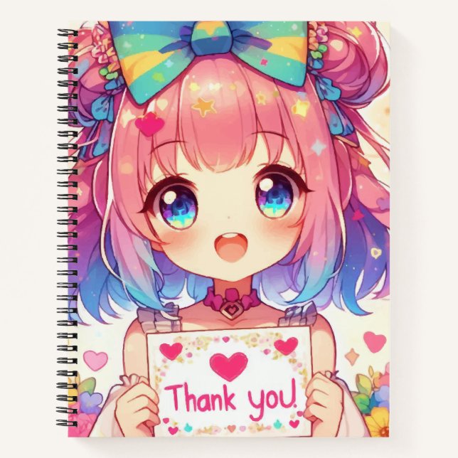 Anime cute girl notebook (Front)