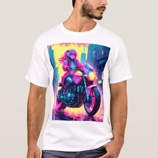 Anime Cyber Punk Themed Graphic Shirt (Front)