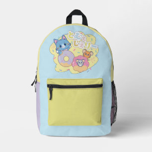 Anime Donut Delights with Tom, Jerry, and Tuffy Printed Backpack