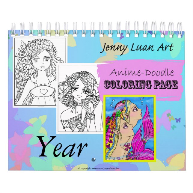 Anime Doodle Zodiac Colouring Calendar (Cover)