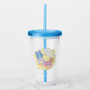 Anime Doughnut Delights with Tom, Jerry, and Tuffy Acrylic Tumbler