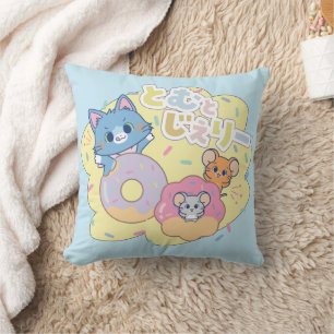 Anime Doughnut Delights with Tom, Jerry, and Tuffy Cushion