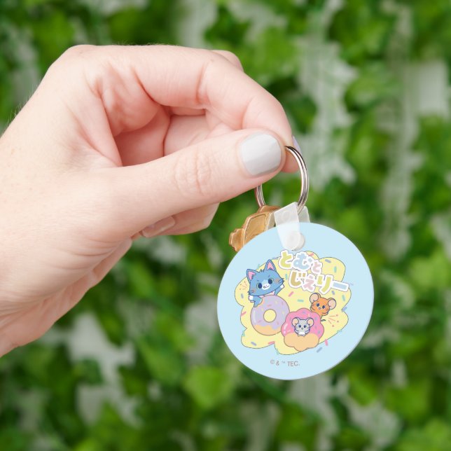 Anime Doughnut Delights with Tom, Jerry, and Tuffy Key Ring (Hand)