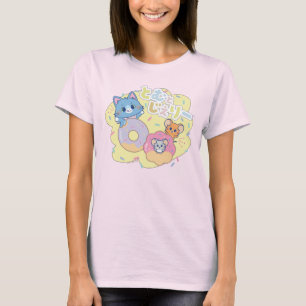 Anime Doughnut Delights with Tom, Jerry, and Tuffy T-Shirt