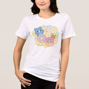 Anime Doughnut Delights with Tom, Jerry, and Tuffy Tri-Blend Shirt