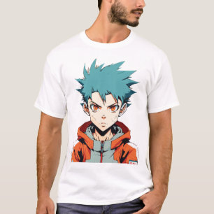 Anime Dreams: Green-Haired Manga Anime Boy T-Shirt