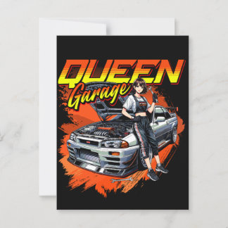 Anime Drift Mechanic Car – Garage Queen Art Postcard