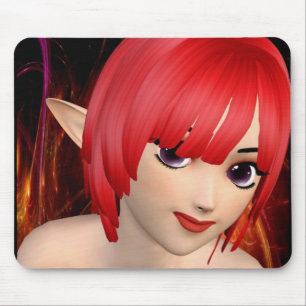 Anime Elf Girl Mouse Pad
