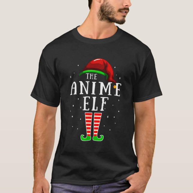 Anime Elf Matching Family Group Christmas Party Pa T-Shirt (Front)