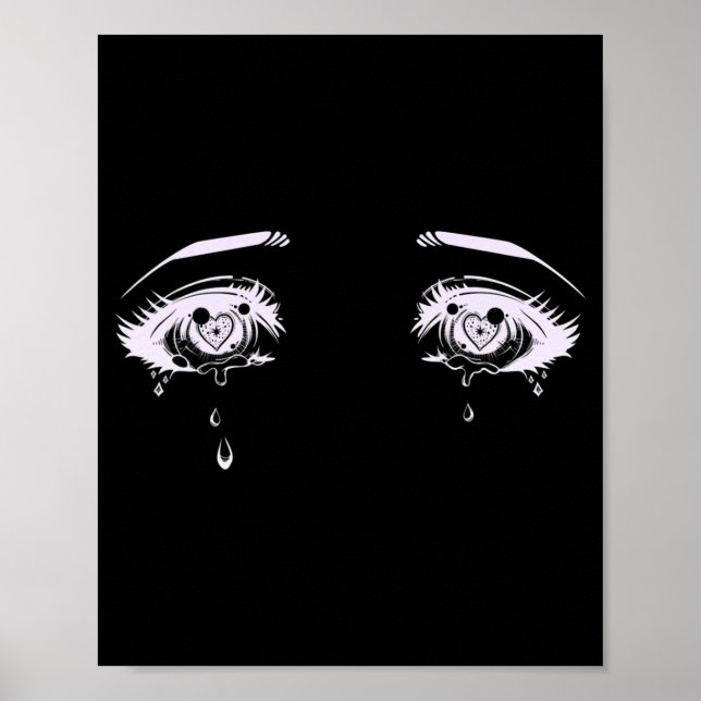 Anime Eyes   Pastel Goth Aesthetic Tee Poster (Front)