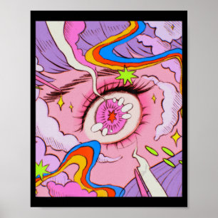 Anime Eyes Pastel Kawaii Egirl Aesthetic Japanese  Poster