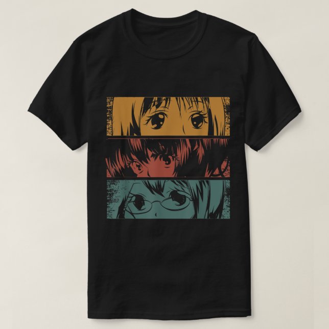 Anime Eyes Retro Aesthetic Design T-Shirt (Design Front)