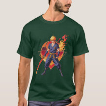Anime Flame Warrior T-Shirt – Epic Samurai Design