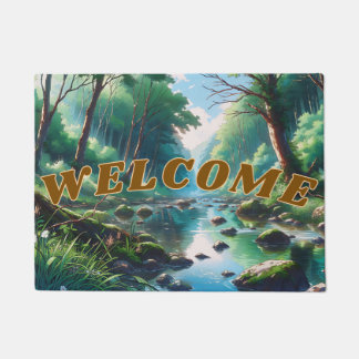 Anime forest landscape graphics doormat