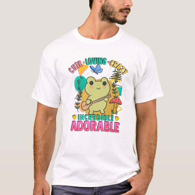 Anime Frog Mushroom - Cute Kawaii - Loving Crazy A T-Shirt (Front)
