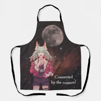 Anime, full moon, Nebula  Apron